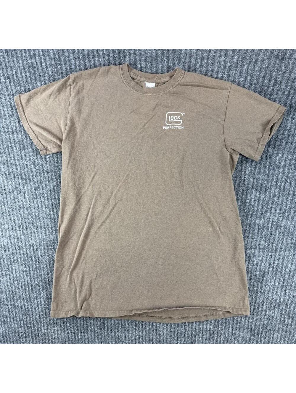 Gildan Heavy Cotton Glock Casual Brown T-Shirt Medium